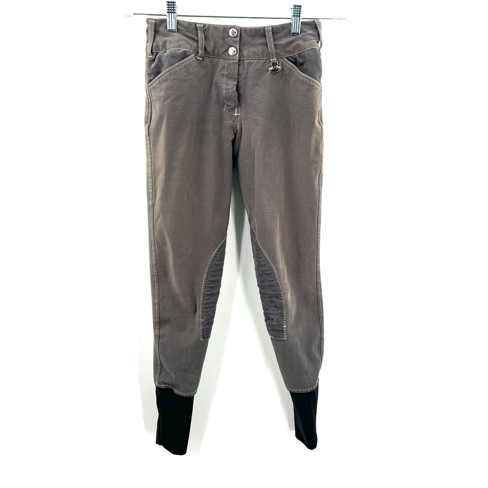 Equine Couture grey riding breeches pants horses row rise waist‎ 26